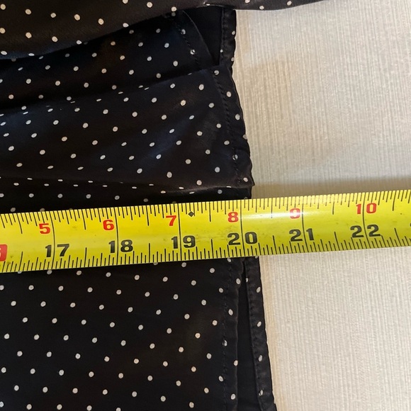 Ganni Long Sleeved Blouse - Women's Medium Black White - Polka Dot Satin - Picture 8 of 14